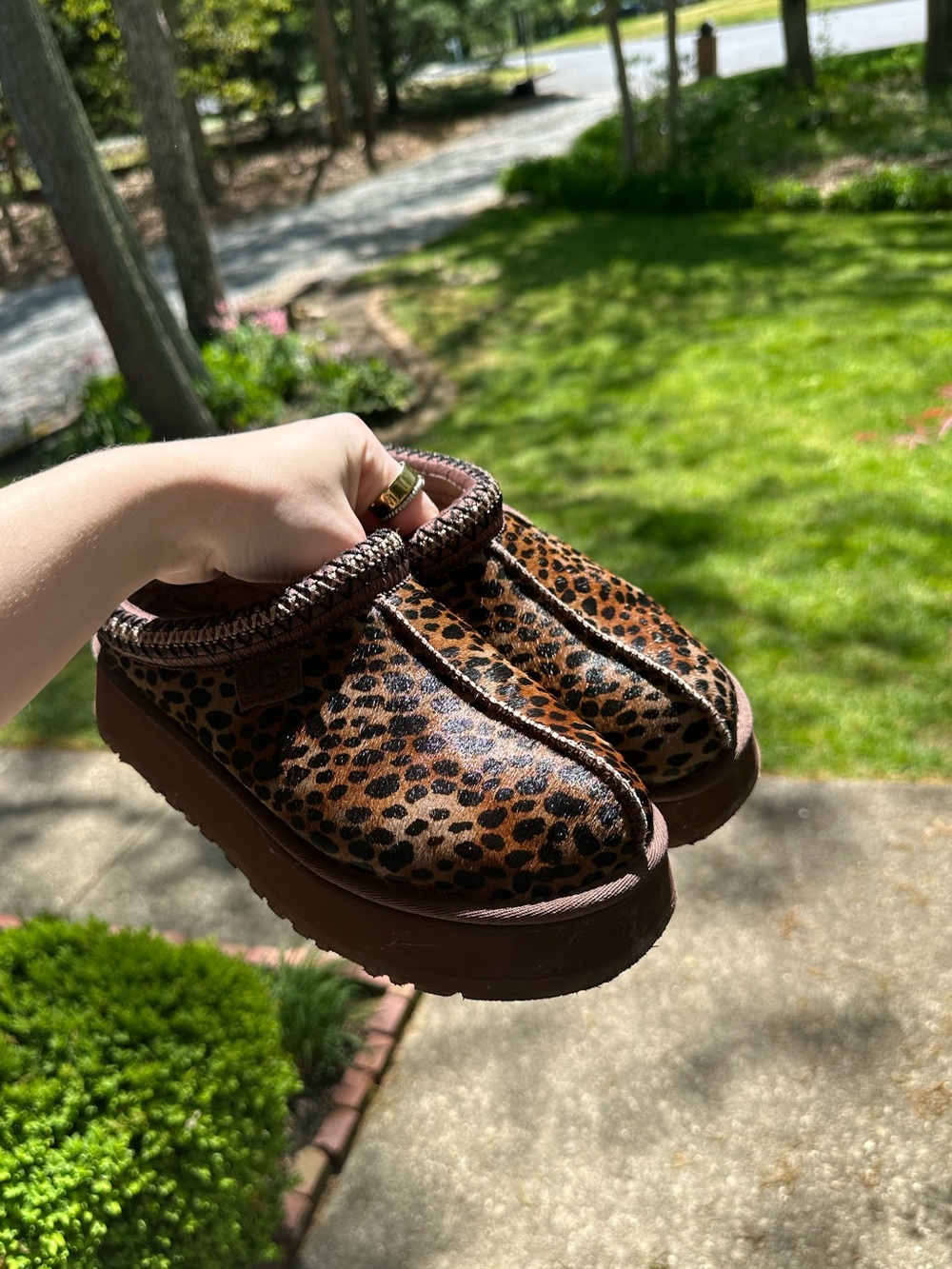 UGG Leopard Print Platform Tazz